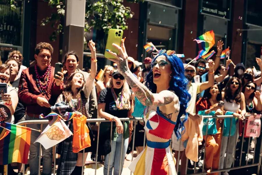 San Francisco Pride Parade and crowd